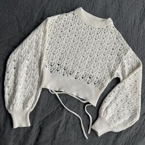 90s style white knit sweater PULL&BEAR